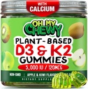 Vitamina D3 K2 Gummies - Copii, adolescenți și adulți - Supliment pentru Dinți Sănătoși, Oase, Energie și Imunitate - 5000 UI D3, 120 mcg K2(MK-7), 120 mg Calciu - Vegan & Non-GMO - 60 Conte