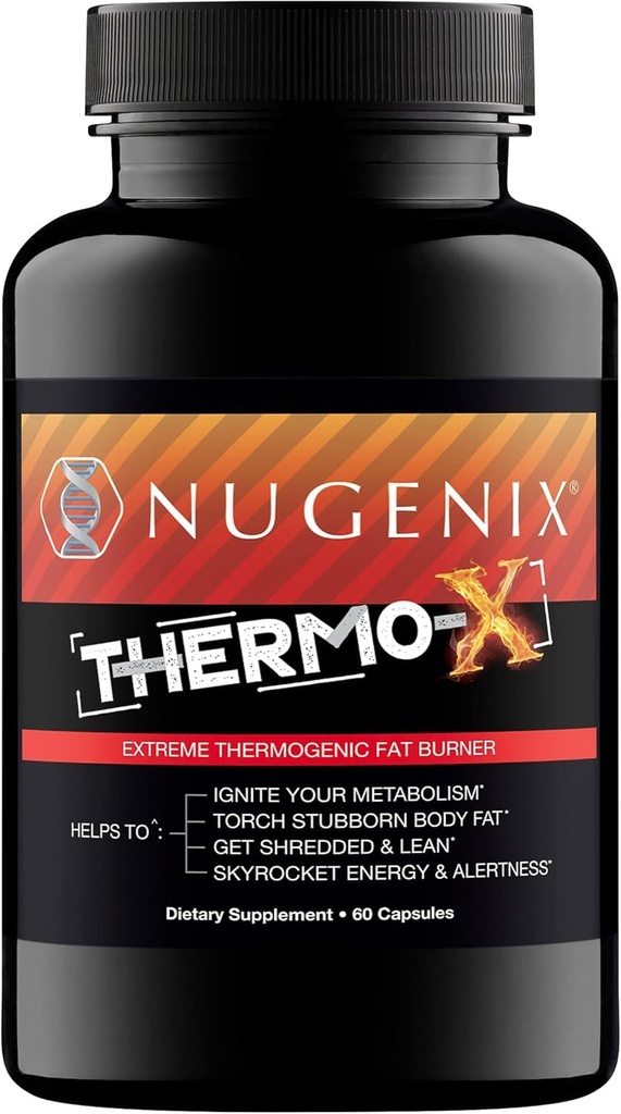 Nugenix Thermo-X: supliment termogenic de arzător de grăsime pentru bărbați, Accelerator metabolic extrem, 60 Număr