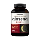 NatureBell Coreean Red Ginseng 2,250mg Per Serving, 240 Softgels 