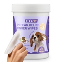 HICC PET Ureche curata Degetele pentru câini și pisici, Vet-recomandat Dog Tratamentul infecției urechii pentru a ajuta Mâncărime și inflamație, Eliminați ceara, Dirt & Stop Mirositoare, Non-Iritant, 50ct (Coconut Scent)