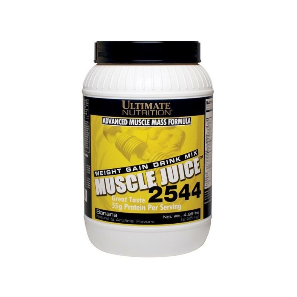 Ultimate Nutritie Muscle Juice, Greutate Gain Drink Mix - Mass Gainer Pudră de antrenament pentru bărbați și femei - Supliment pentru Lean musculare de creștere și sprijin imunitar cu 55g Proteina - Banana, 4.96lb