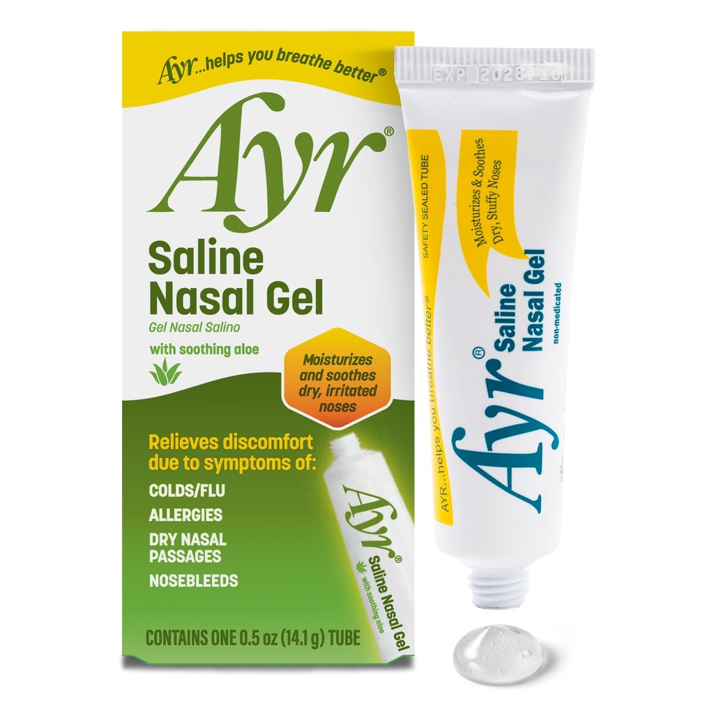 Ayr Saline Nasal Gel, cu Aloe Soothing, 0.5 Ounce Tube (Pachet de 1.)