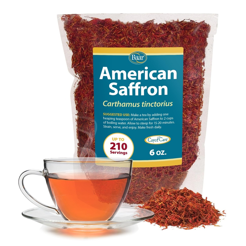 Produse Baar - American Saffron Herbal Tea - Digestive Aid & Intestinal Cleansing, Helps Relieve Psoriazis, Eczema, Dermatita - Doctor-Recomandat - 6 oz