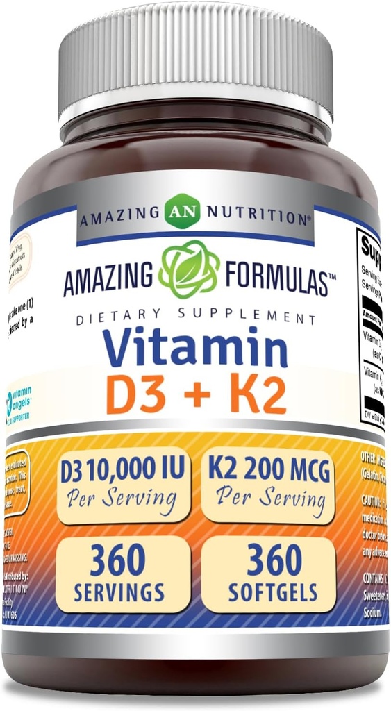 Formulari uimitoare Vitamina D3 10000 UI cu vitamina K2 200 Mcg 