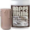 Happy Viking Cookie-uri și Cream Plant Proteine Powder, Creat de Venus Williams, 20G Proteine, Low Carb, Keto, Vegan, Gluten-Free, Non-GMO, Superfoods, Complete Meal Replacement, 1 Canister