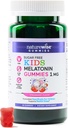 NatureWise Kids Melatonin 1 mg Gume fără zahăr pentru copii Vârsta 4 și în sus - non-Habit de formare de ajutor de somn - aroma de căpșuni - Vegan, nr Gluten, non-GMO - 60 Conte[2-Month Supply]