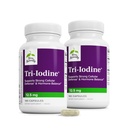 Terry Natural Tri-Iodine - Ajutor de sănătate tiroidiană cu iodură de potasiu și iod de sodiu - SIDA Hormon echilibru cu iod molecular de la Kelp - Brain & Energy Support - 12,5 mg, 180 capsule (Pachet de 2)