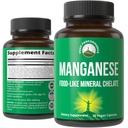 Mangan Supliment alimente ca minerale Chelated pentru absorbţie superioară cu amestec alimentar întreg de 25+ fructe şi legume. Capsule minerale Pure pentru tesut conjunctiv, sanatate osoasa, suport enzimatic