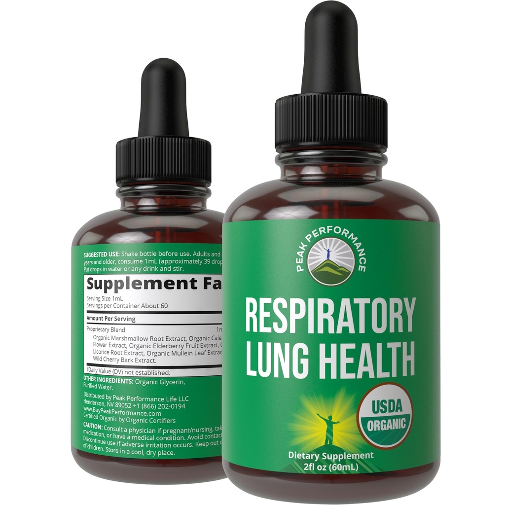 USDA Organic Lung Detoxifiere pentru fumatori si non-fumatori cu 6 ingrediente de top. Mullein Leaf, Bezea Root, Calendula. Plămânii curăţă pentru o sănătate respiratorie mai bună. Lichid picături Tincture Supliment