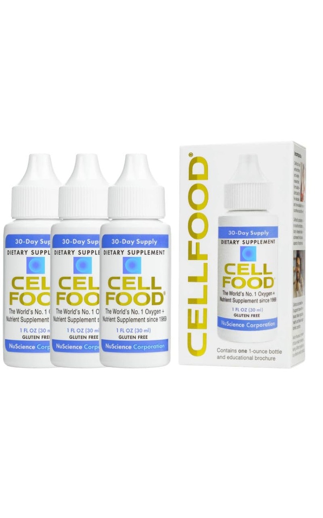 Cellfood Oxigen Boost - 1 fl oz, 3 pachet - supliment de oxigen lichid pentru drenaj limfatic, Altitudine Boala, Jet Lag, Oboseală, Dureri de cap, Hangovers & Energie - Gluten gratuit, Cert. Kosher