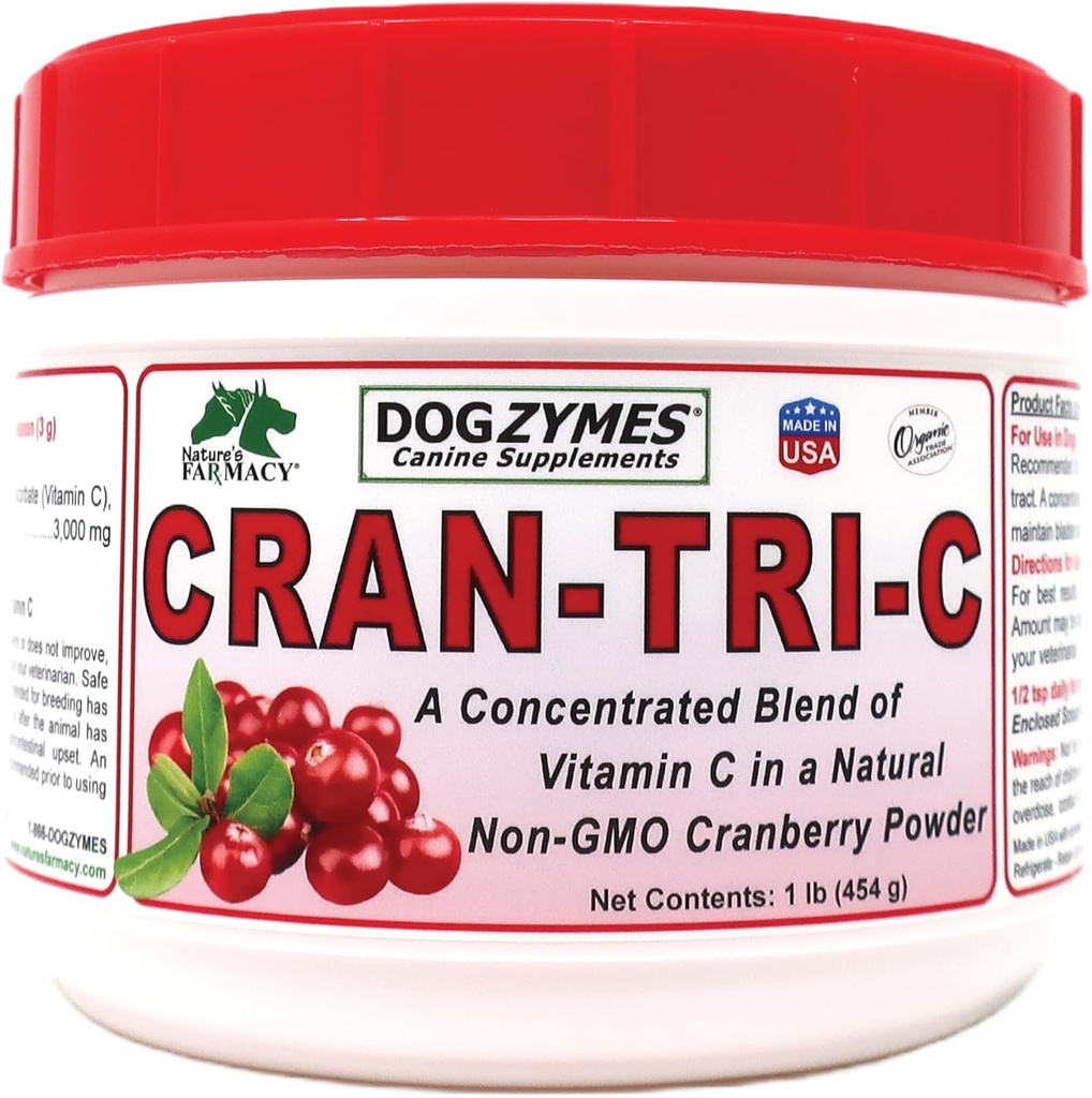 Dogzymes Cran Tri C Suport pentru tractul urinar, vitamina C Blend, 1418 mg per teapoon (1 liră)