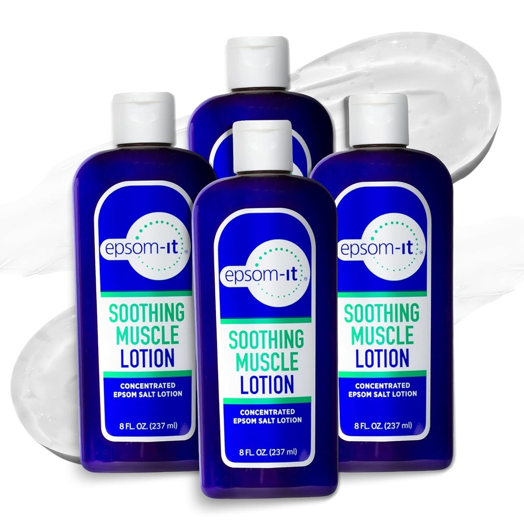 Epsom-It loțiune musculară soothing - Epsom sare de magneziu cremă de magneziu arnica pentru Stiffness musculare, Topical Magneziu Lotiune, Oferind confort pentru picioare, genunchi și picioare, 8,0 oz., 4-Pack