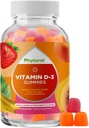 Gume de vitamina D masticabile pentru adulți - gume delicioase de vitamina D3 delicioasă cu D3 2000UI per servire - Gumă GMO fără gluten și gelatină pentru adulți Suport pentru imunitate (1 lună)