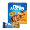 Baruri de proteine pure, proteine mari, gustări nutritive pentru a sprijini energia, zahăr scăzut, gluten gratuit, unt de arahide de ciocolată, 1.76oz, 12 Conte (Packing May Vary)