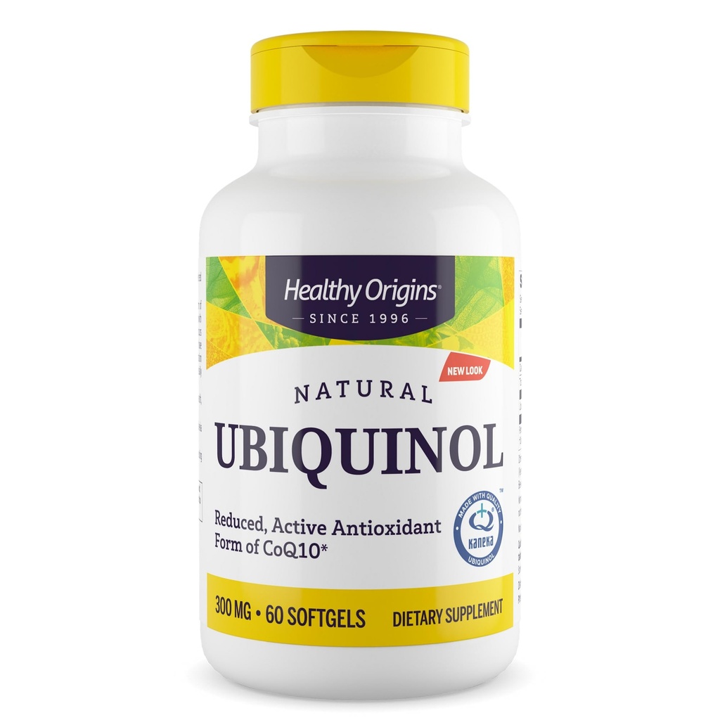 Origine sănătoasă Ubichinol (Formulă activă de CoQ10), 300 mg - Kaneka Ubichinol Suplimente pentru Heart Health & Antioxidant Supplement - Gluten-Free & Non-GMO - 60 Softgels