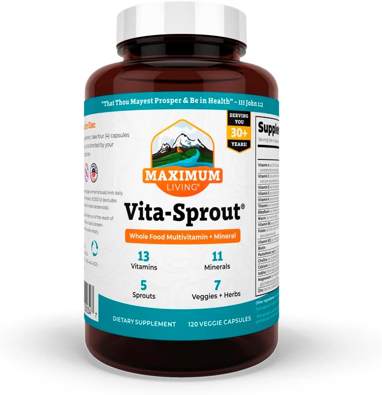 Living maxim - Vita-Sprout Multivitamine integrale si Phytonutrient Blend - 120 capsule
