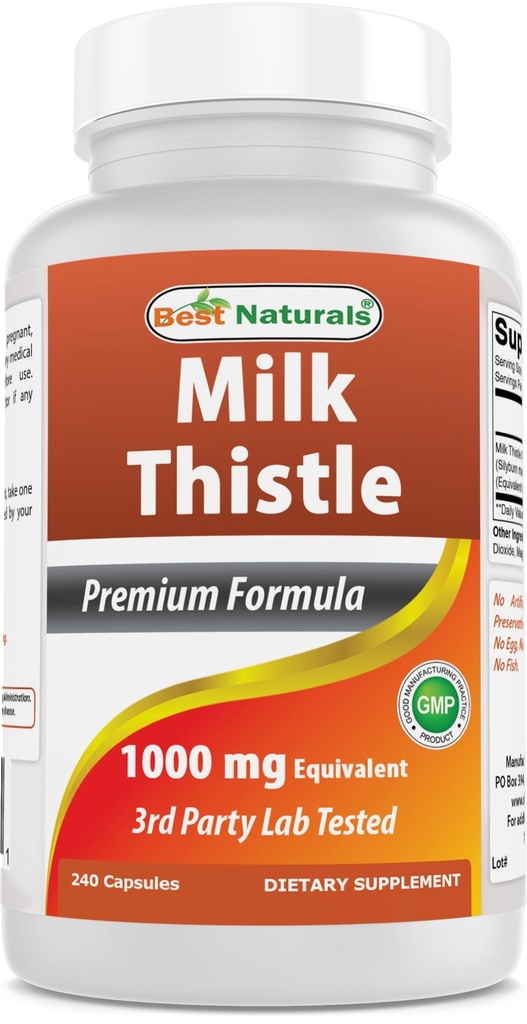 Cel mai bun extract de lapte praf extract 1000mg echivalent - 240 capsule - non-GMO & Gluten liber (240 Conte (Pachet de 1)