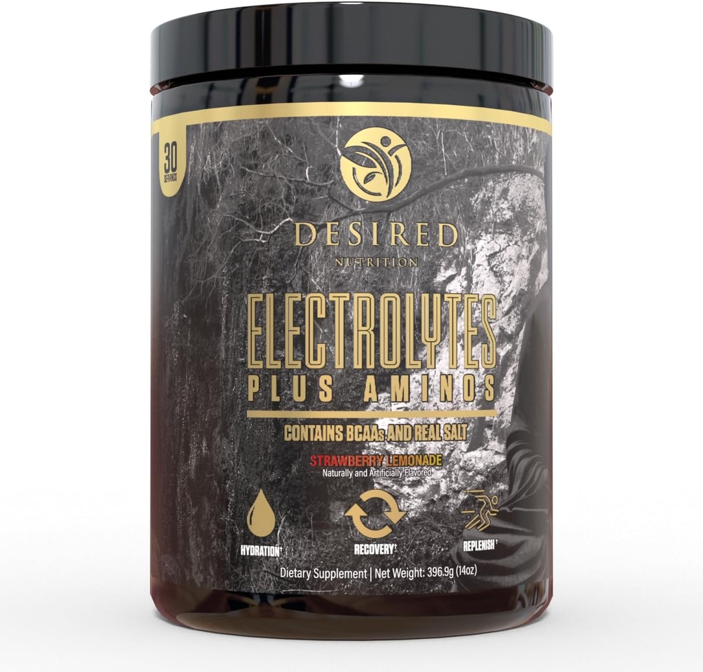 Electroliti Plus Amino Electroliti Plus Amino Recovery Drink Powder, Hidratare completa si Amino Acidi/BCAAs, Strawberry Lemonade (30 Servings)