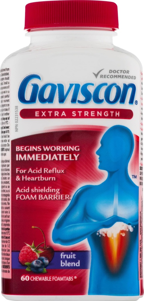 Gaviscon Extra Force Fruit Antiacid 60 comprimate