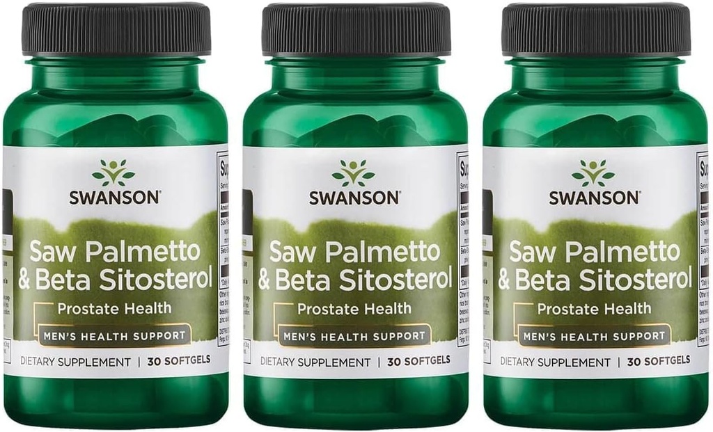 Swanson a văzut Palmetto şi Beta Sitosterol 30 Sgels (3 ambalaj)