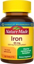 Nature Made Iron 65 mg (325 mg Ferous sulfate) Supliment alimentar pentru suport de celule roșii de sânge 180 comprimate (Pachet de 1)?
