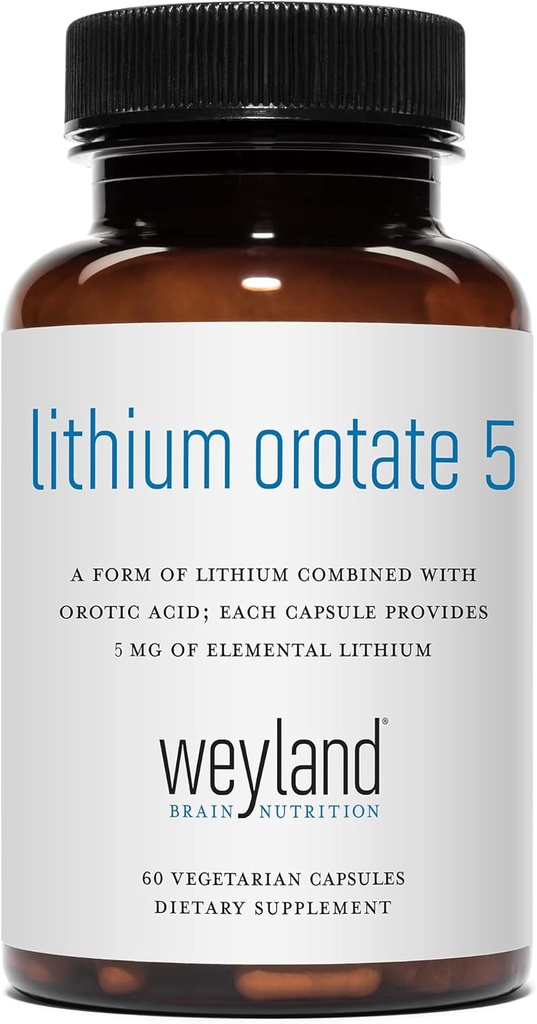 Litiu Orotat - 5 mg litiu elementar per capsulă vegetariană