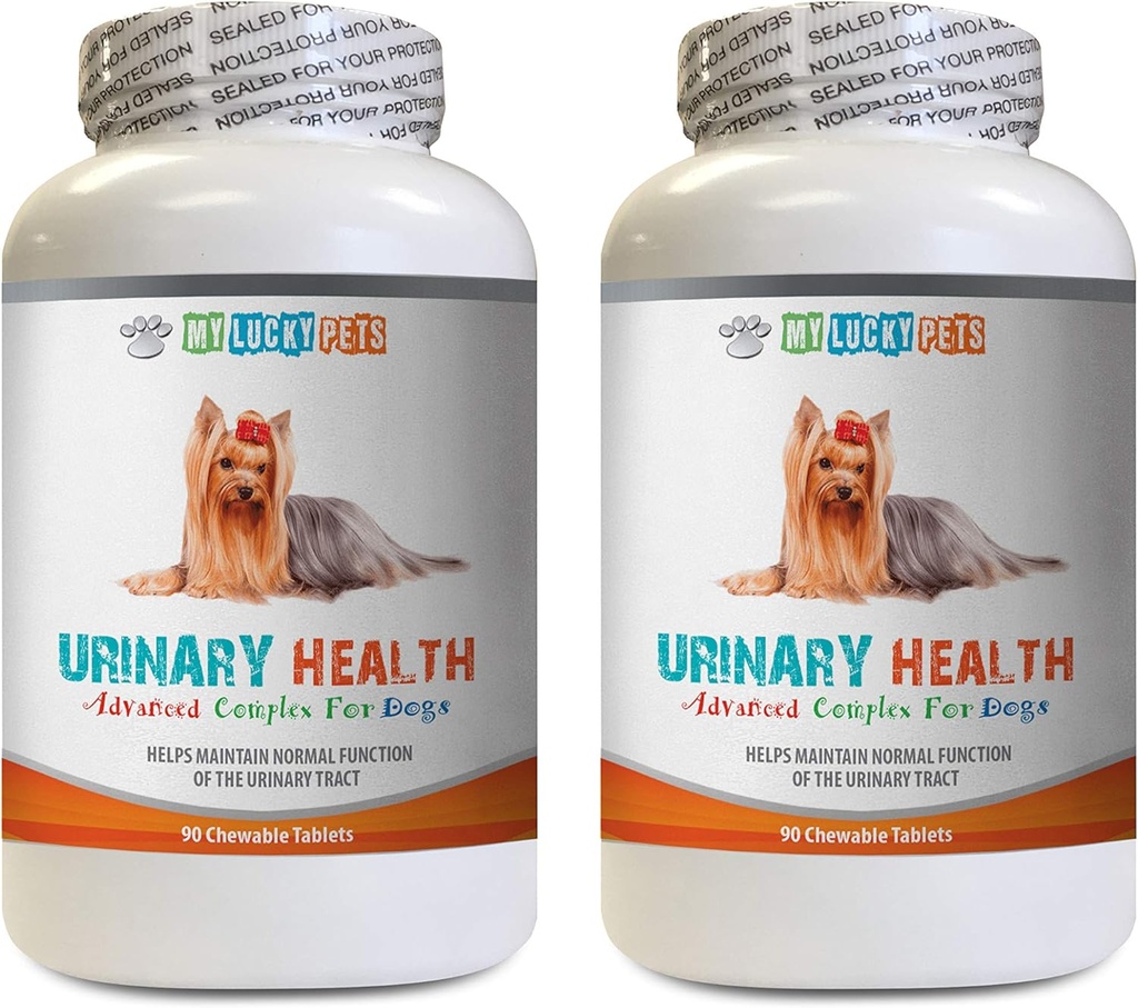 Dog Bladder Support - Formula de sanatate urinara Dog - Ajuta cu probleme de incontinenta si vezica oculara - Immun Boost - Câine Cranberry Suplimentul mesteca - 2 sticle (180 tratează)