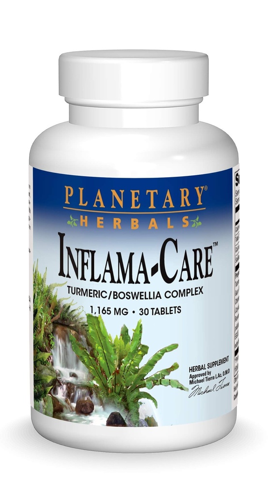 Plante planetare Inflama-Care 1165 mg Turmeric, Complex Boswellia - 30 comprimate