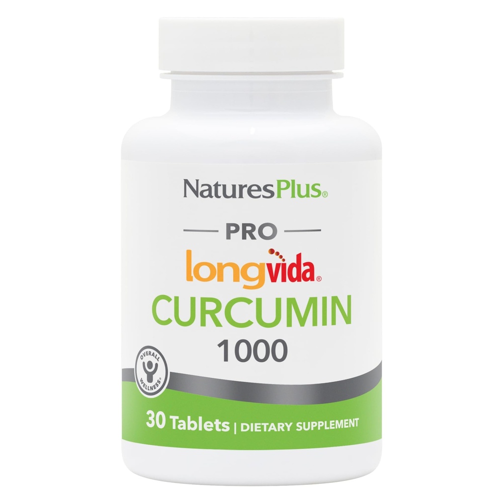 NaturasPlus PRO Longvida Curcumin 1000 mg - 30 comprimate - Promovează protecție radicală sănătoasă - non-GMO, Vegan & Gluten gratuit - 30 Serviri