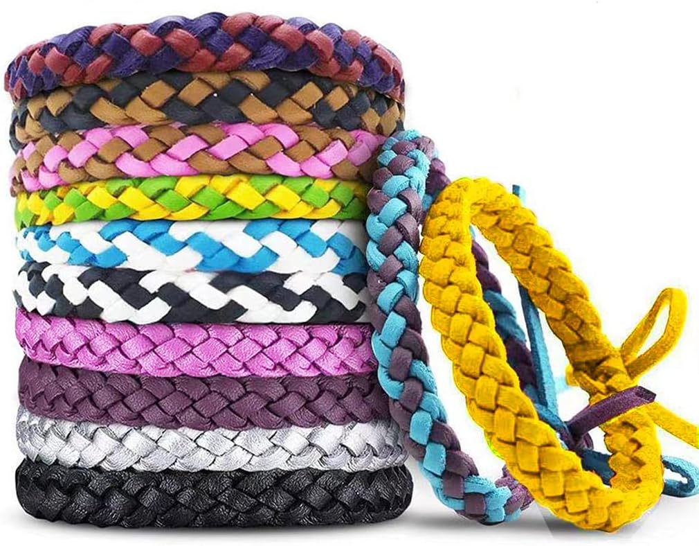 12 ambalaj țânțari replicante brățări, individual înfăşurat PU piele Insectă & Bug Bande Wrist replicant pentru copii și adulți Camping exterior de pescuit călătorie