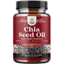 Capsule de ulei de semințe Chia - Omega pe bază de plante 3 6 9 Supliment și capsule de fibre zilnice pentru adulți Suport digestiv și imun și sănătate cardiacă - Omega 3 acid gras pentru bărbați și femei