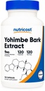 Nutricost Yohimbe Bark Extract 450 mg (9mg alcaloizi Yohimbine), 120 capsule - extra Putere, Gluten gratuit, non-GMO