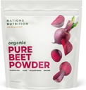 Pudră pură de rădăcină de sfeclă organică - Circulaţia oxidului azotic Superfood, susţine fluxul sanguin şi sănătatea inimii - creşterea rezistenţei şi a energiei naturale, 30+ serviri (1 LB sac)