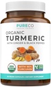 Supliment cu ardei negru cu ghimbir organic - capsule cu Curcumină organică de înaltă potenţă cu ardei iute şi negru pentru beneficii şi absorbţie îmbunătăţite - Vegan & non-GMO (1 lună de aprovizionare)