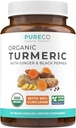 Supliment cu ardei negru cu ghimbir organic - capsule cu Curcumină organică de înaltă potenţă cu ardei iute şi negru pentru beneficii şi absorbţie îmbunătăţite - Vegan & non-GMO (1 lună de aprovizionare)