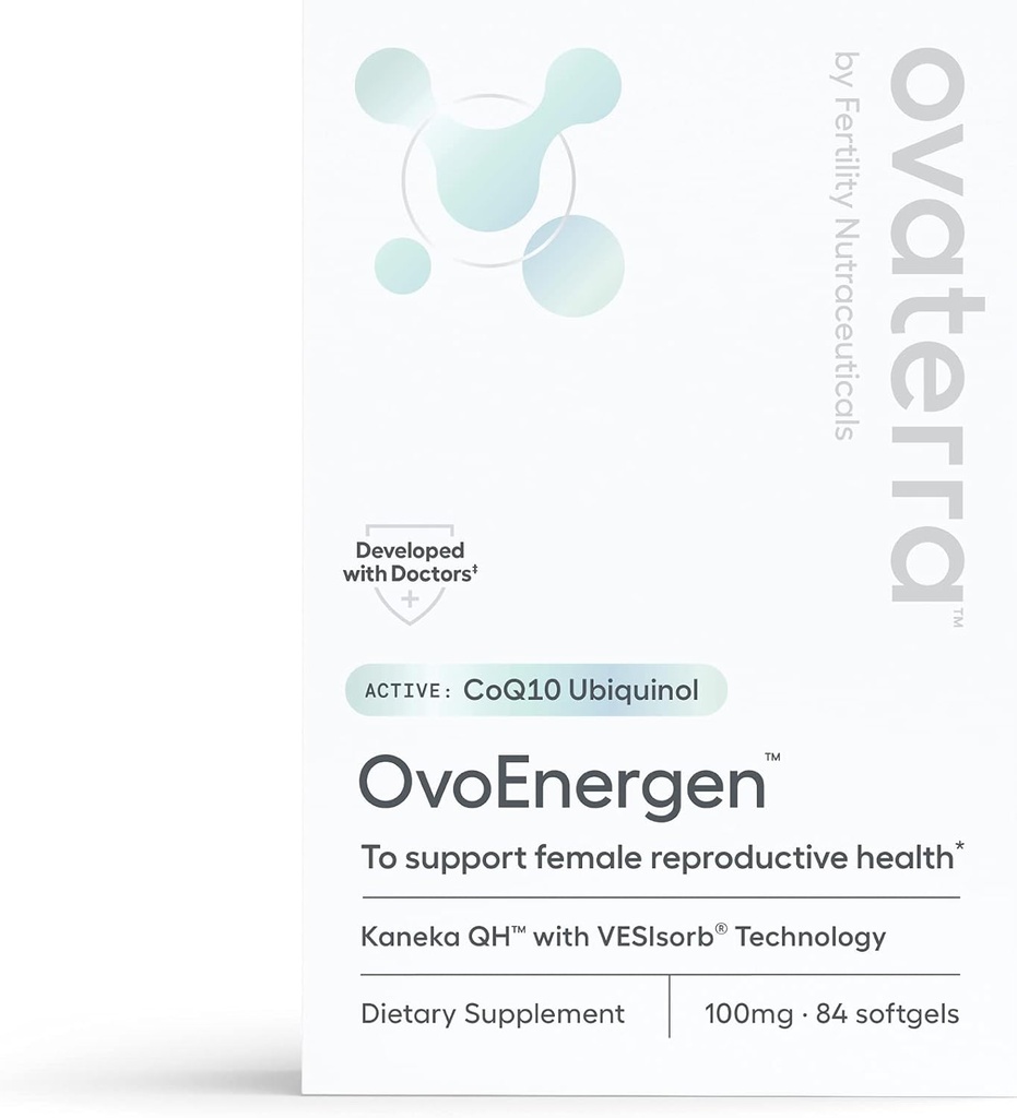 OvoEnergen CoQ10 Supliment pentru femei pentru a sprijini sanatatea reproducerii si sanatatea ou Fertilitate Booster cu Kaneka QH, Venisorb® Technology 84-100mg Softgel Capsule - 28 zile de aprovizionare