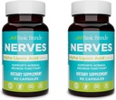 Branduri de bază Alpha Acid lipoic 200mg - potent antioxidant ALA Supliment pentru funcția nervoasă sănătoasă și metabolism - 60 capsule - 2-Pack