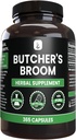 Ingrediente originale pure Măcelar's Broom (365 capsule), fără magneziu sau umpluturi de orez, întotdeauna pure, Lab verificate