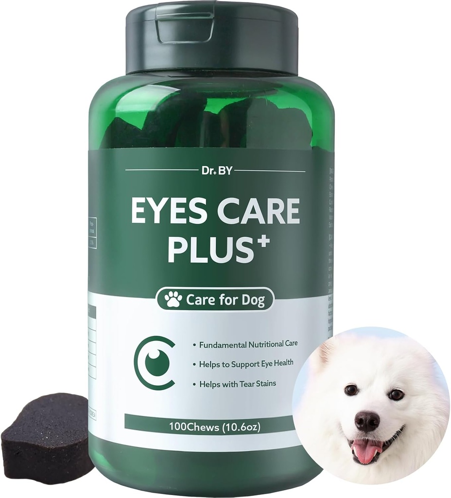Dr.by Eyes Care Plus Dog Tear Stain Suplimentul picăturilor de ochi pentru câini Eye Health Support with Milk Thistle Lutein Beta Caroten - 100 Soft Chews