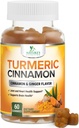 Curcumina turmerica Supliment Gume - 95% Curcuminoide cu ghimbir turmeric, Pepper negru pentru cea mai bună absorbţie, Nature's Vegan Joint Support, Non-GMO, Gluten Free, Tasty Cinnamon Flavor - 60 Gummies