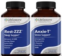 LifeSeasons Anxie-T cu Rest-ZZZ - Suportă Mood & Mental Focus - Simțiți-vă calm și relaxați - Eases Tension & Nervosness - Ashwagandha, Kava Kava, GABA & L-Theanină - 240 Capsule