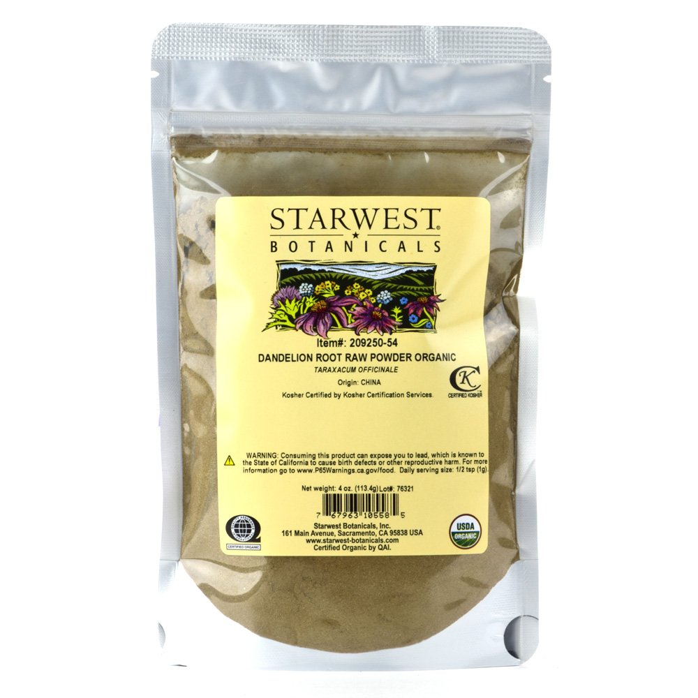 Starwest Botanics Organic Dandelion Root Powder, 4 Ounces