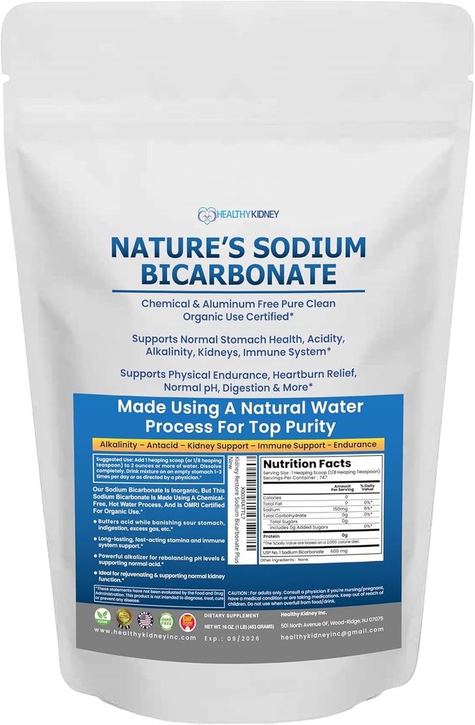 Nature Nu chimic Pure coace Soda pulbere pentru sănătate și wellness. Bicarbonat de sodiu 1lb