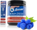 BCAA Powder Blue Raspberry-Pre sau Post Workout,Muscle Recovery Drink with Amino Acids + Electrolytes,7,2g BCCA pentru bărbați și femei-30 Serviri +10g de Colagen Peptides