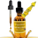 Ulei organic pur de mullein - picaturi organice de ulei de ureche Mullein - Soluție naturală de îngrijire a urechii pentru dureri de urechi, tinitus, și copii - Herbal Mullein Extract lichid de soothing (2 oz)