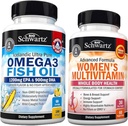 Multivitamine zilnice pentru femei Capsule (1 lună de aprovizionare) Plus Triple Putere Omega 3 Softgels ulei de pește (2 lună de aprovizionare)