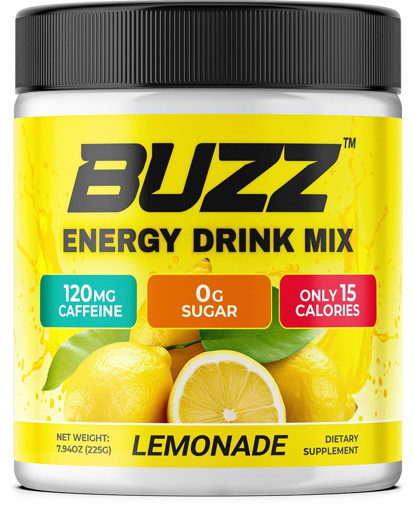 Morning Buzz Energetic Drink Powder - Energizant Boost - Sugar-Free Energy with Antioxidanti - Dimineata Kick and Sports Nutrition Endurance Product - 30 Servings, Lemonade, 8 Onces