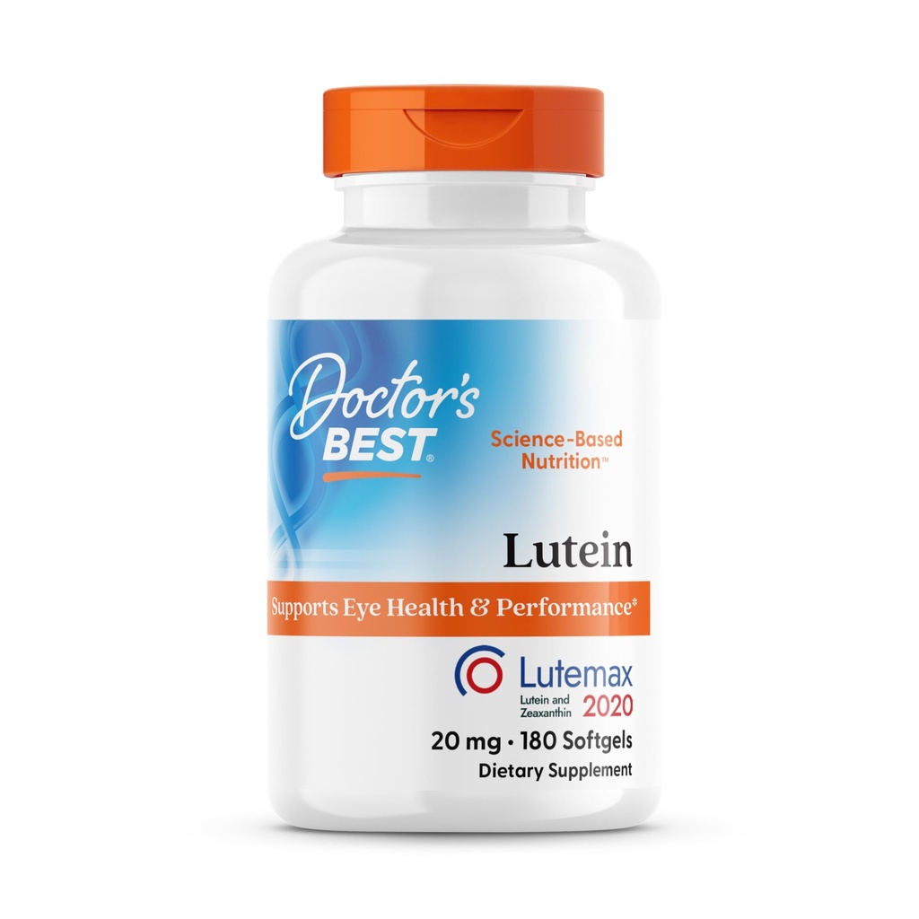 Cel mai bun Lutein al doctorului, 20 mg, susține sănătatea și performanța ochilor, non-GMO, gluten gratuit 180 Softgels
