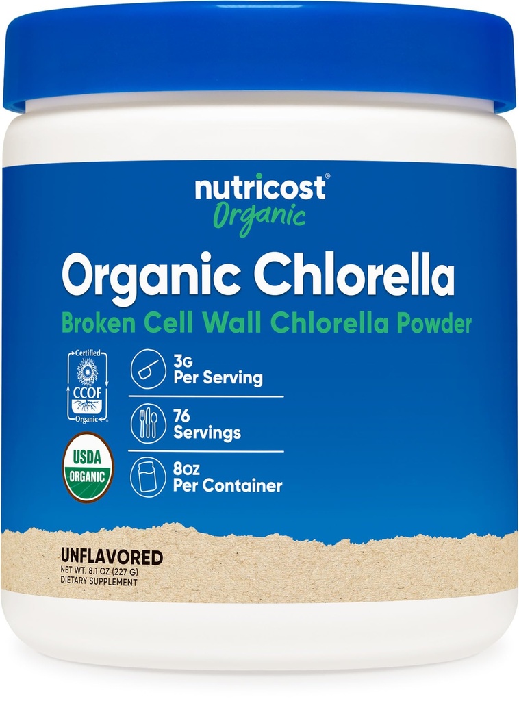 Nutricost Organic Chlorella pulbere 8oz - 3000mg Per Servire - non-GMO, Gluten gratuit