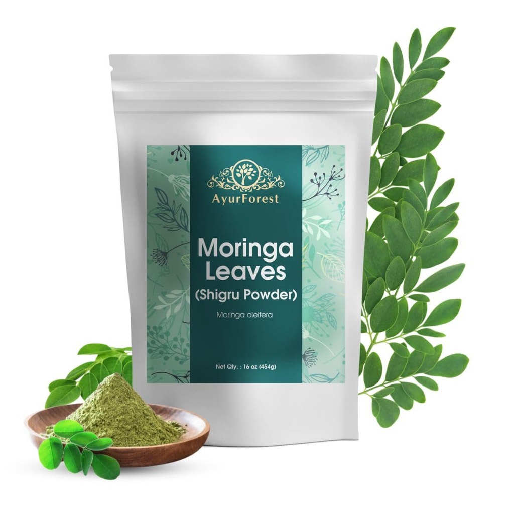Moringa frunze praf Oleifera frunze Shigru mare în băuturi și piureuri 16 Once